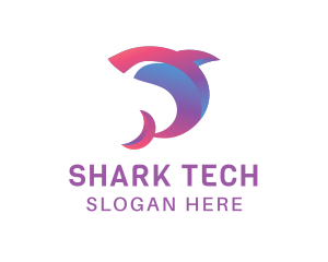 Abstract Gradient Shark logo design