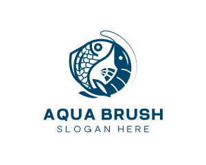 Fish Shrimp Fishing logo design