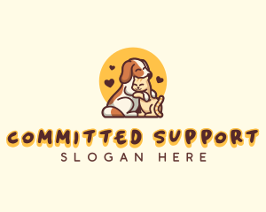 Dog Cat Hug Care logo design