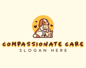 Dog Cat Hug Care logo design