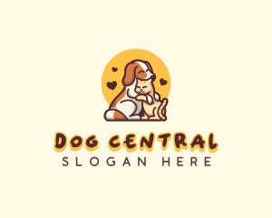 Dog Cat Hug Care logo design