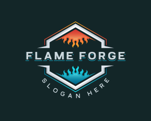 Flame Cold Hot Temperature logo design