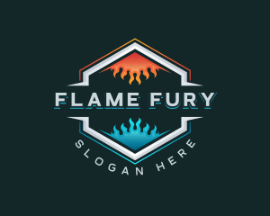 Flame Cold Hot Temperature logo design