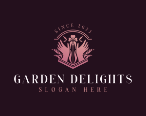 Floral Gardening Hands logo design