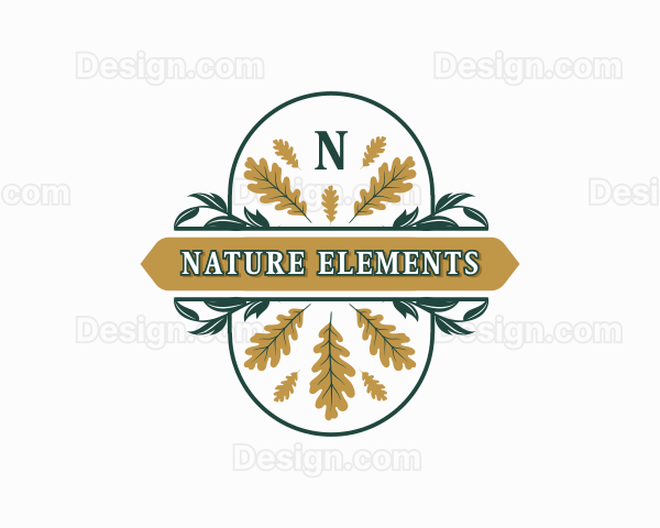 Nature Leaf Ornament Logo