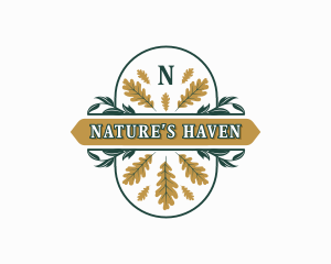 Nature Leaf Ornament logo design