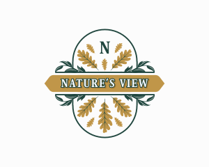 Nature Leaf Ornament logo design