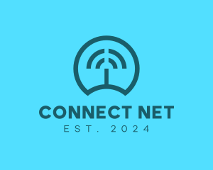 Blue Wifi Signal  logo