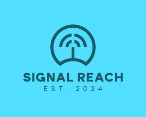 Blue Wifi Signal  logo design