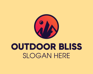 Outdoor Mountain Hiking  logo design