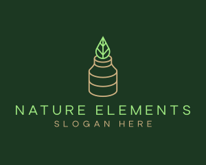 Natural Organic Bottle logo design