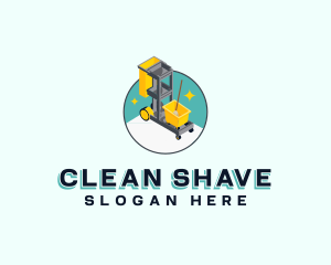 Janitor Cleaning Cart logo design