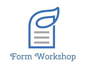 Blue Paper Leaf Outline  logo