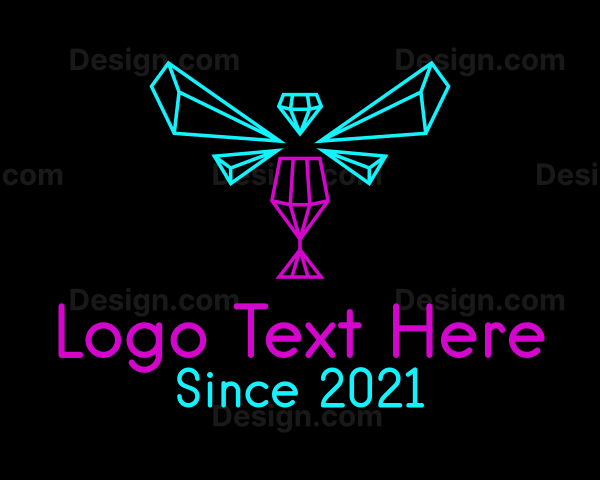 Geometric Neon Bar Logo