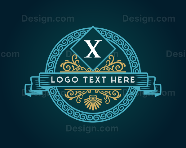 Greek Chi Symbol Ornament Logo