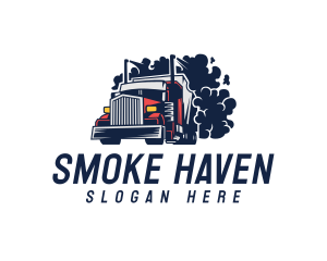 Smoking Truck Delivery logo design