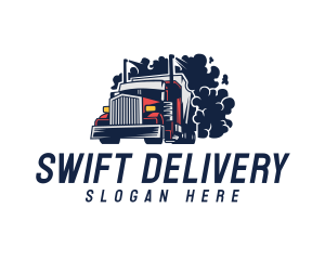 Smoking Truck Delivery logo design