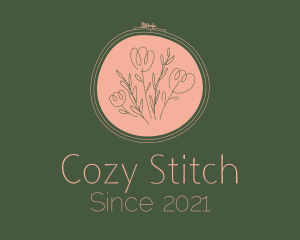 Handcrafted Flower Embroidery logo design