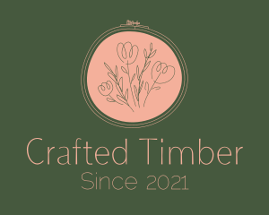 Handcrafted Flower Embroidery logo design