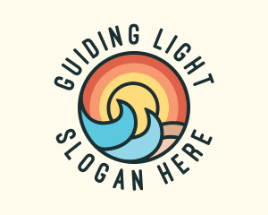 Sunset Beach Waves logo design