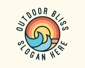 Sunset Beach Waves logo design