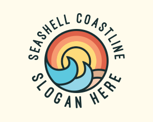 Sunset Beach Waves logo design