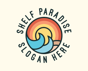 Sunset Beach Waves logo design