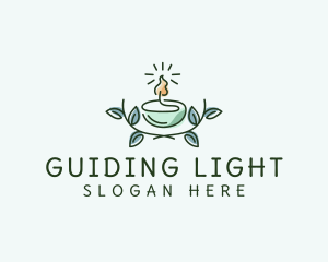 Candle Leaf Light logo design