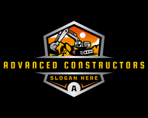 Excavator Backhoe Contractor logo design