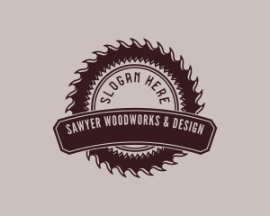 Rustic Saw Lumberjack logo design