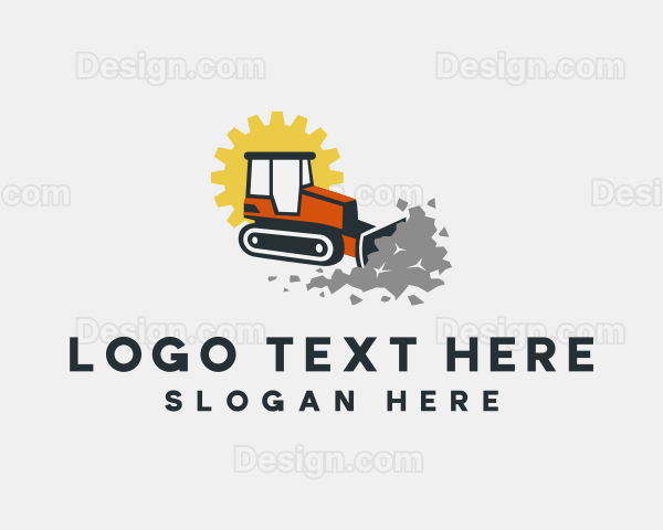 Construction Bulldozer Heavy Equipment Logo