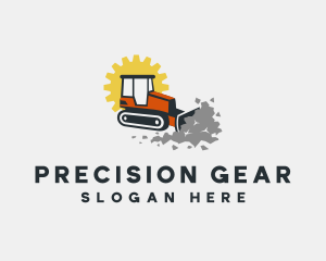 Construction Bulldozer Heavy Equipment logo