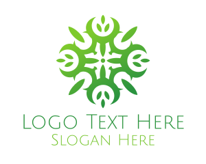 Organic Leaf Mandala logo