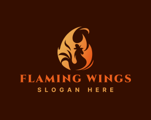 Chicken Grill Fire logo design