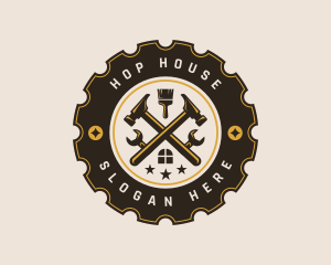 House Carpentry Tools Repair logo design