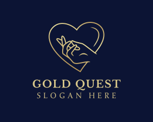 Gold Heart Hand Charity logo design