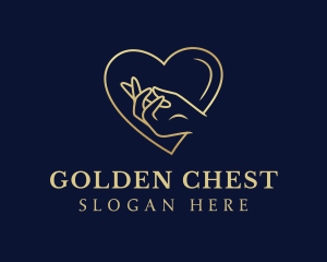 Gold Heart Hand Charity logo design