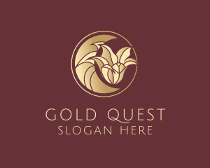 Moon Gold Flower logo design