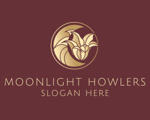 Moon Gold Flower logo design