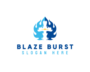 Religious Cross Blaze logo design