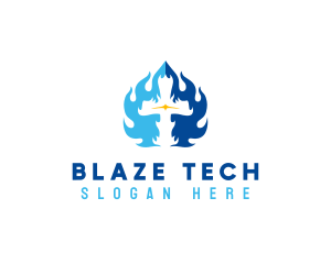 Religious Cross Blaze logo