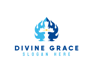 Religious Cross Blaze logo