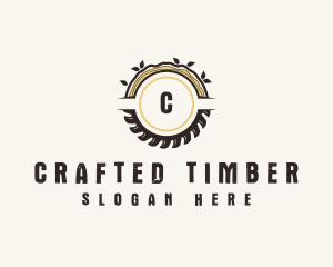 Saw Logging Carpentry logo design