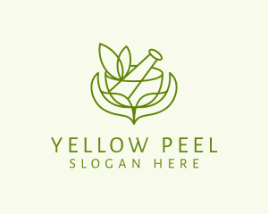 Green Herbs Pestle  logo design