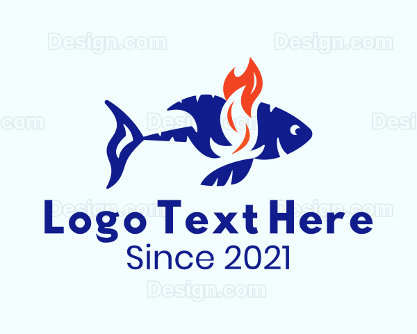 Flaming Tuna Fish Logo