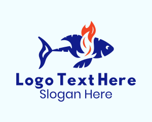 Flaming Tuna Fish  Logo