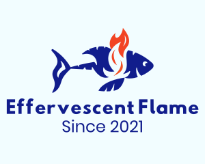 Flaming Tuna Fish  logo design