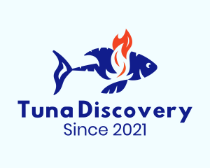 Flaming Tuna Fish  logo design