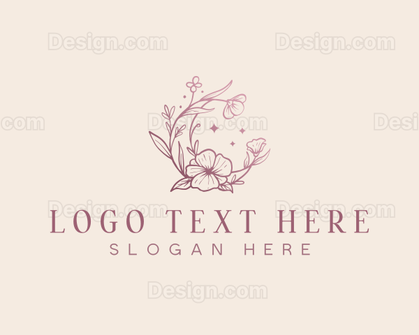 Floral Moon Flower Logo