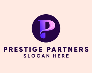 Purple Gradient Letter P logo design